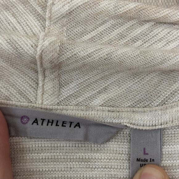 Athleta Womens Boho Chic Open Cardigan Size L Cream Minimalist Athleisure Casual - Picture 4 of 8